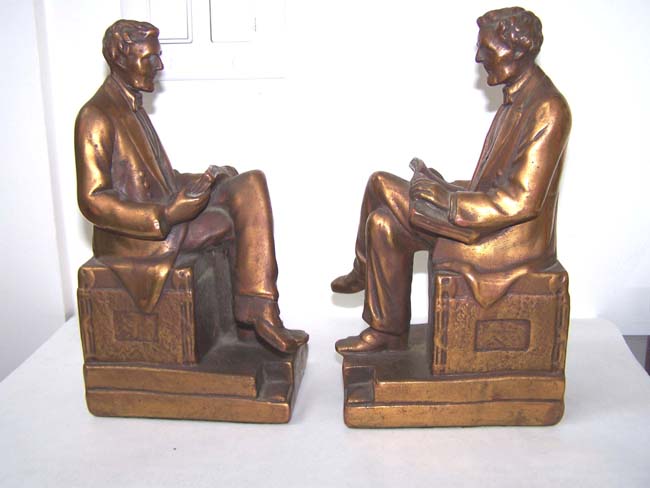 A Pair of Antique Bookends circa 1926 depicting Abraham Lincoln
